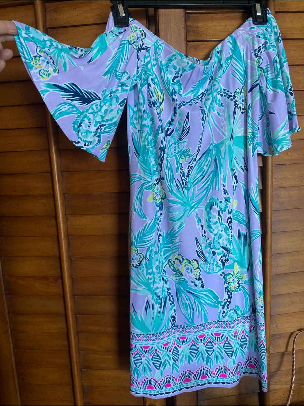 Lilly Pulitzer  Off-Shoulder Dress in Lavender, Teal, Aqua